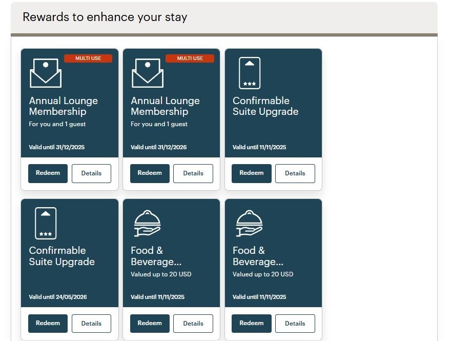 IHG food and beverage rewards