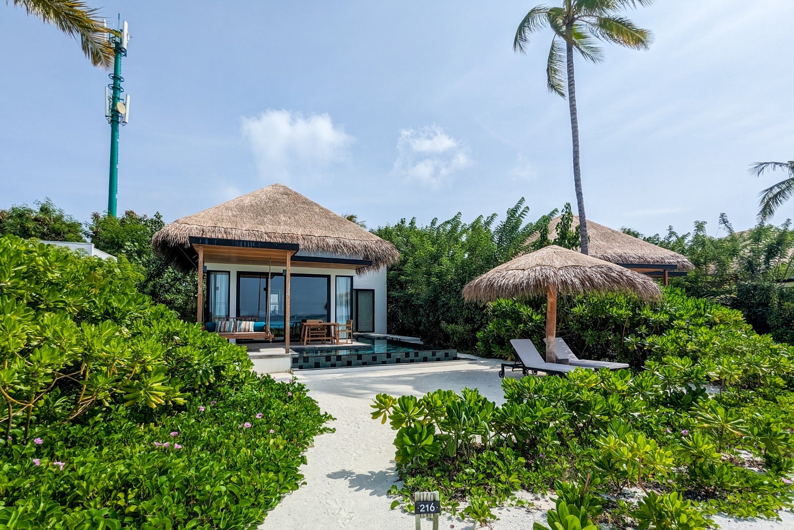 Beach villa at the Hilton Maldives Amingiri