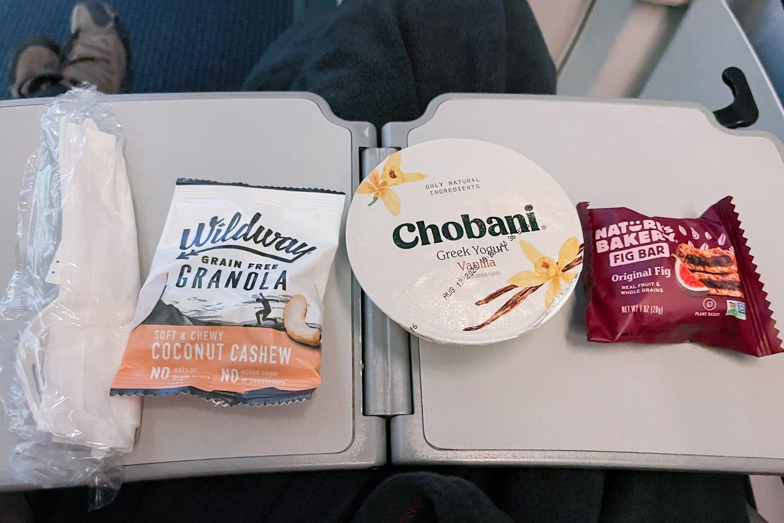 Breakfast on American Airlines in economy class