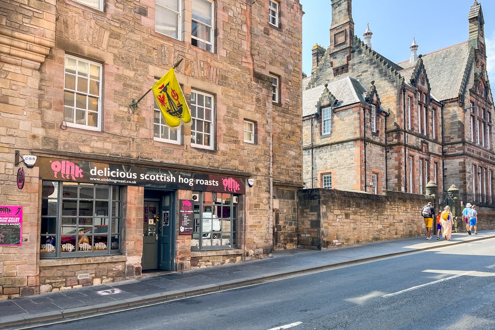 Shops along the Royal Mile in Edinburgh Scotland