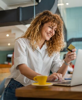 Woman using a laptop