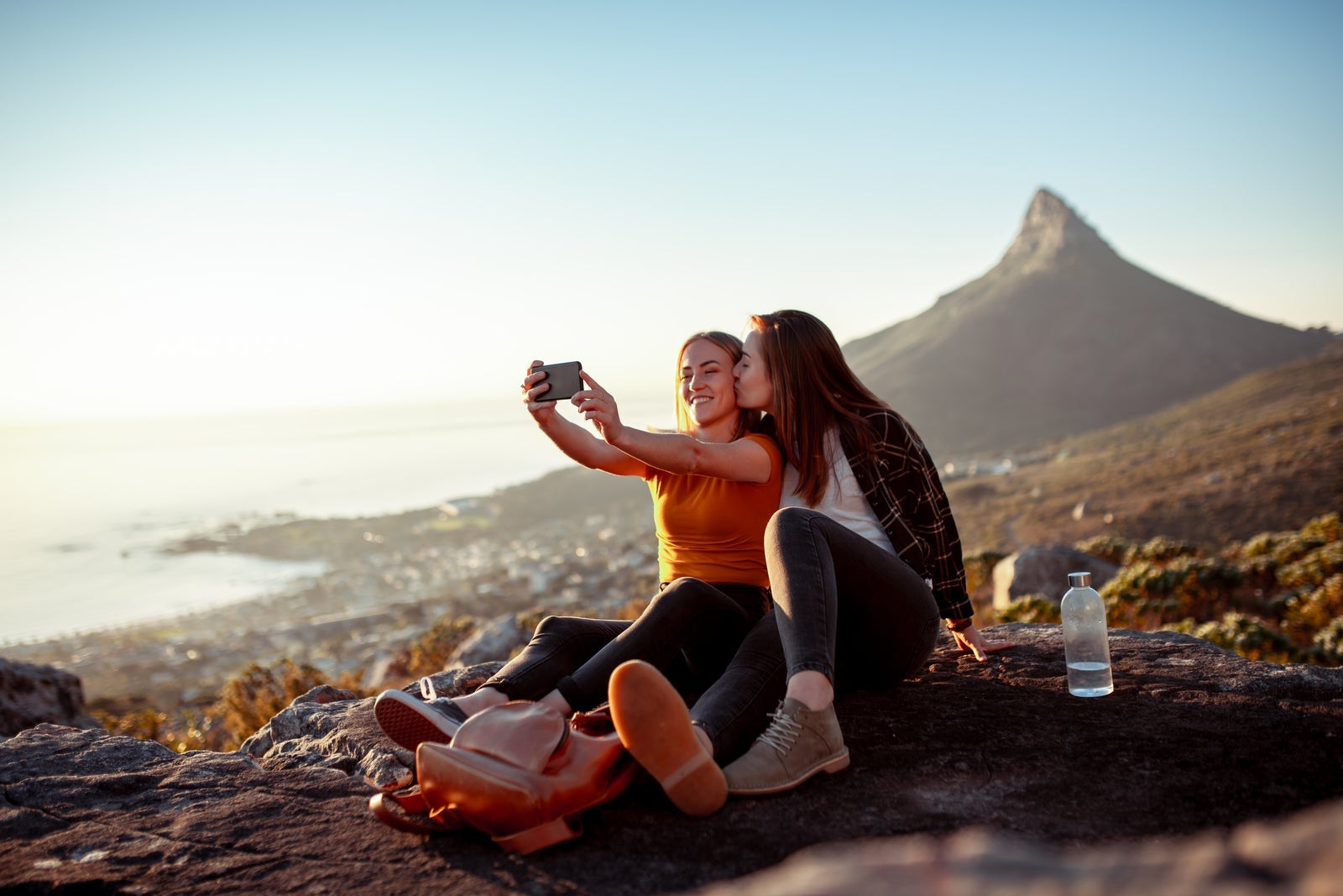 Couple taking selfie in South Africa