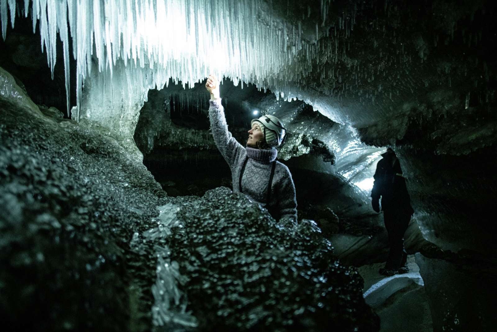 Inside the ice cave on Svalbard