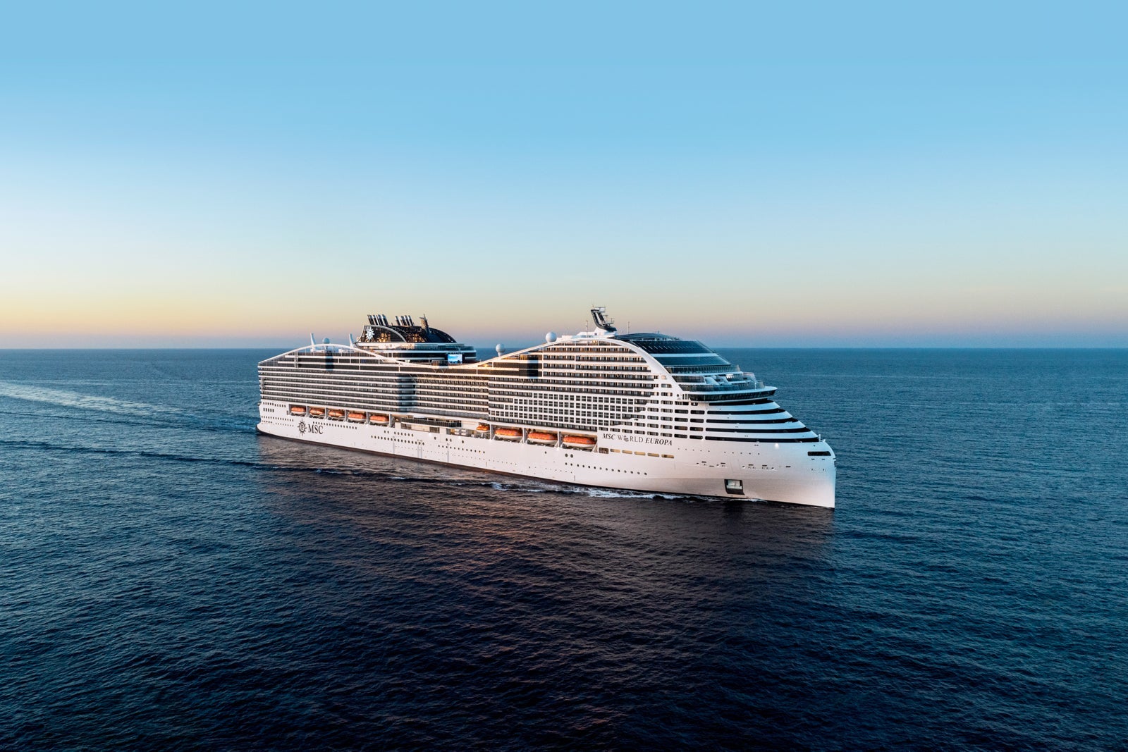 MSC World Europa cruise ship at sea