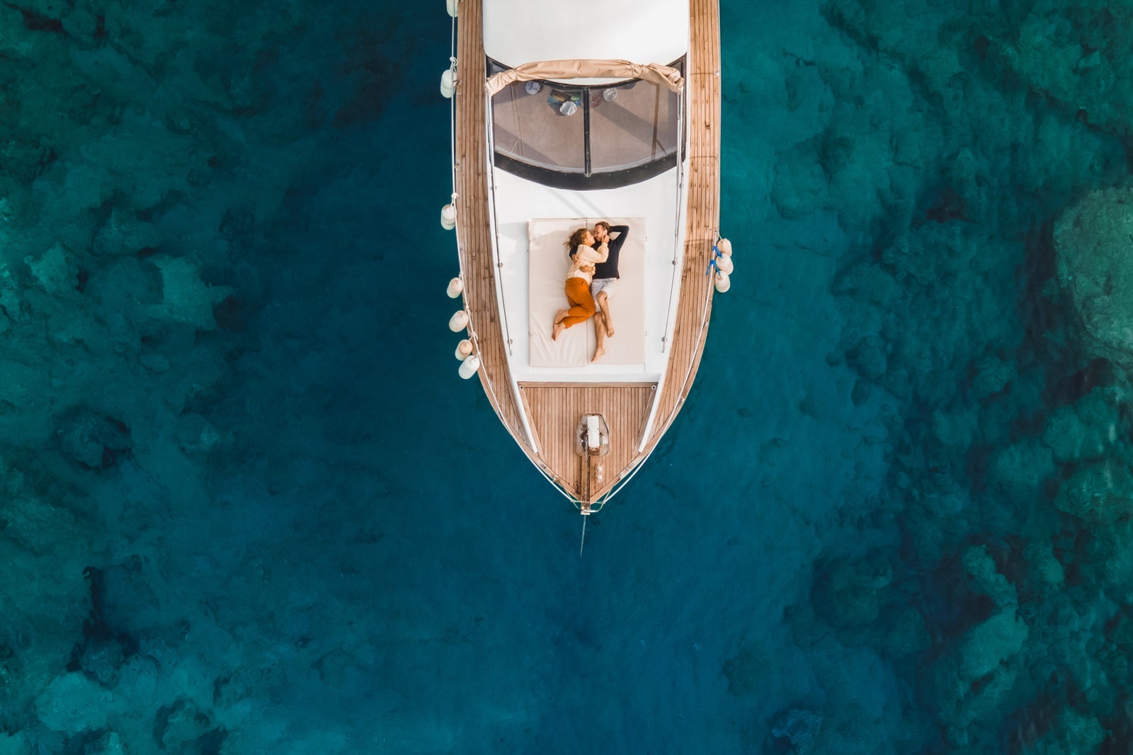 couple on luxury yacht