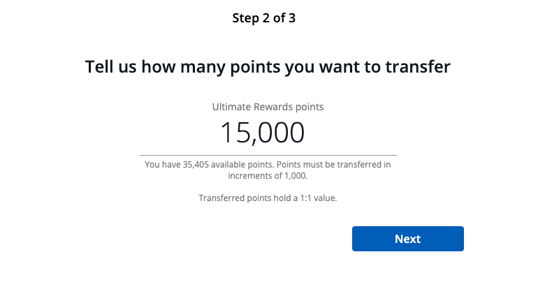 Chase ultimate rewards points to transfer