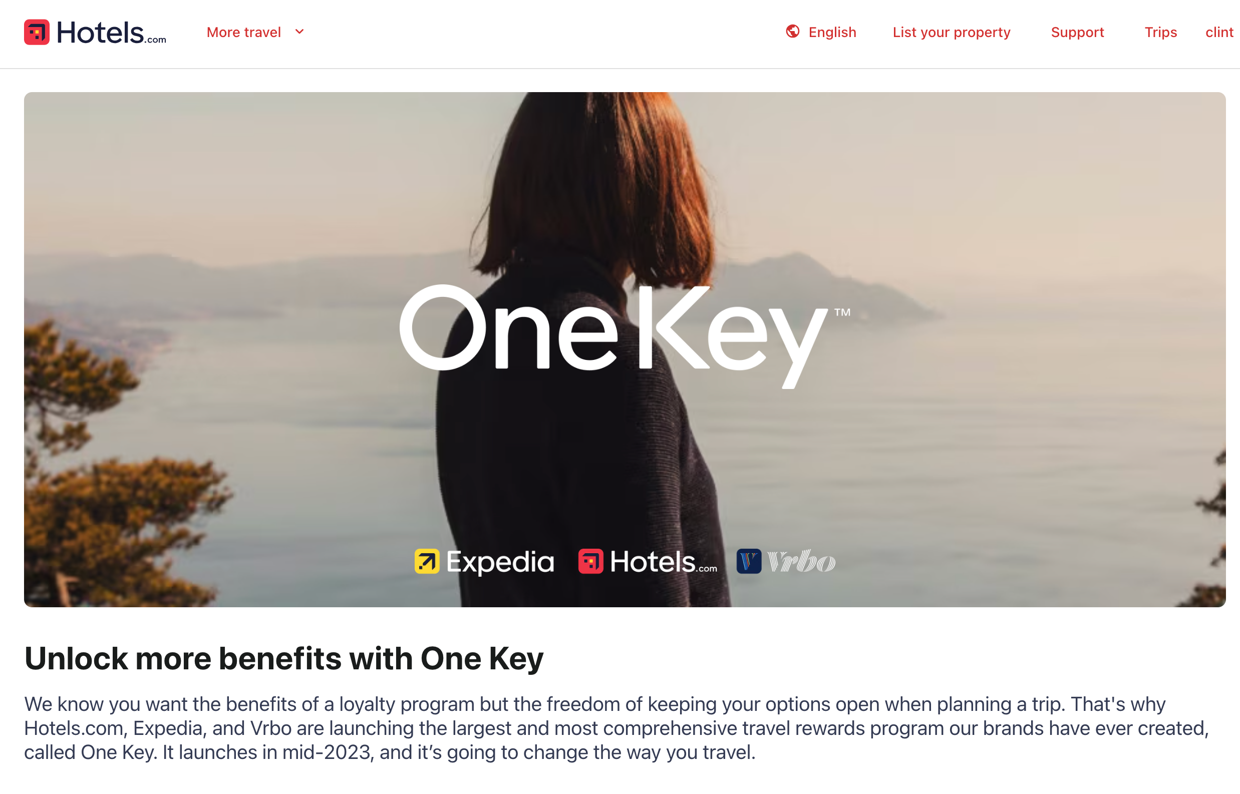 New One Key rewards program from Expedia.