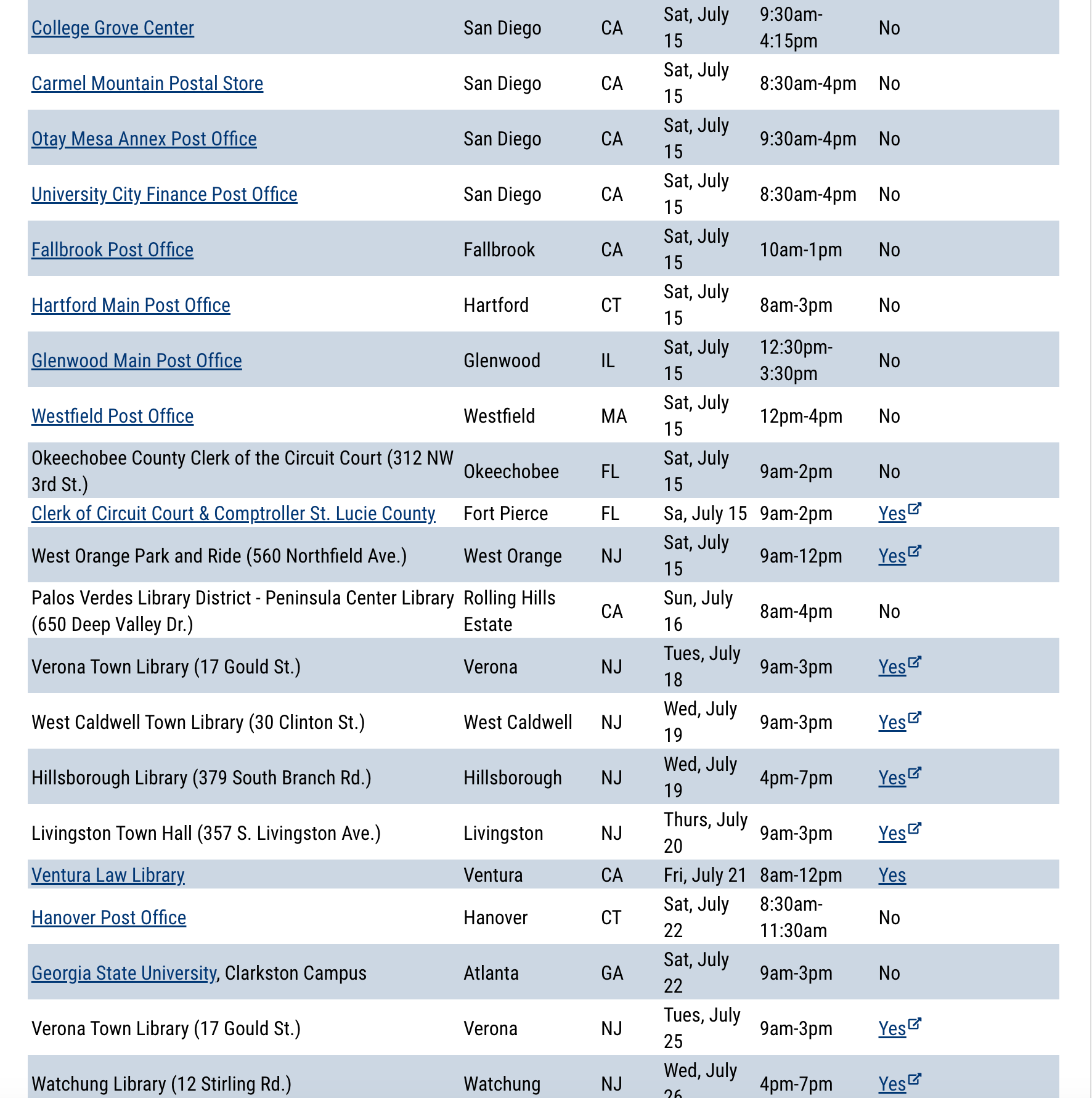 appointment schedule