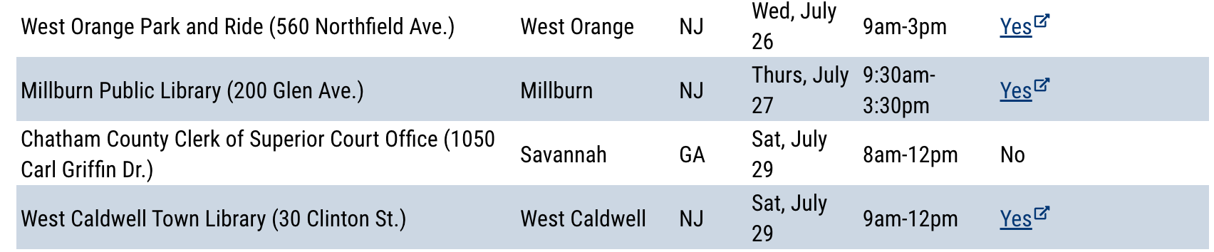 appointment schedule