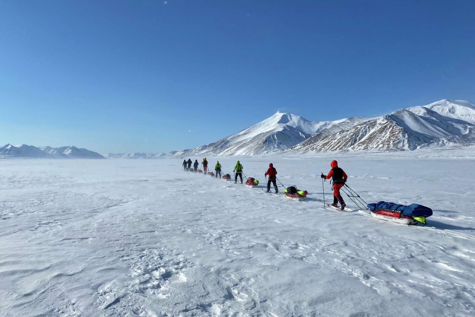 cross country skiing on Svalbard Norway