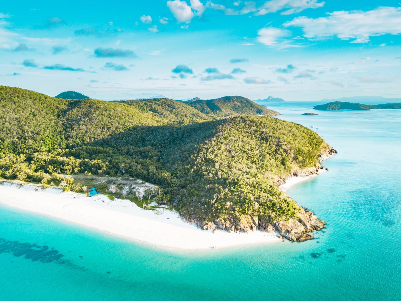 Aerial View of a tropical beach headland
