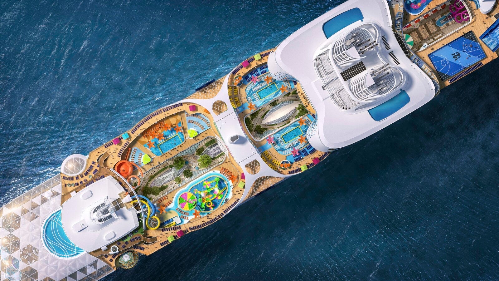 Arial artist rendering of Utopia of the Seas