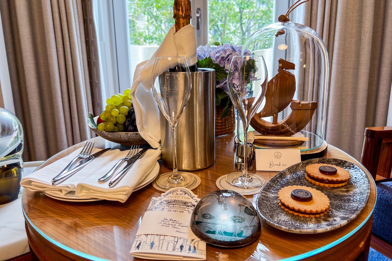 A welcome amenity at the Hotel Lutetia in Paris, France