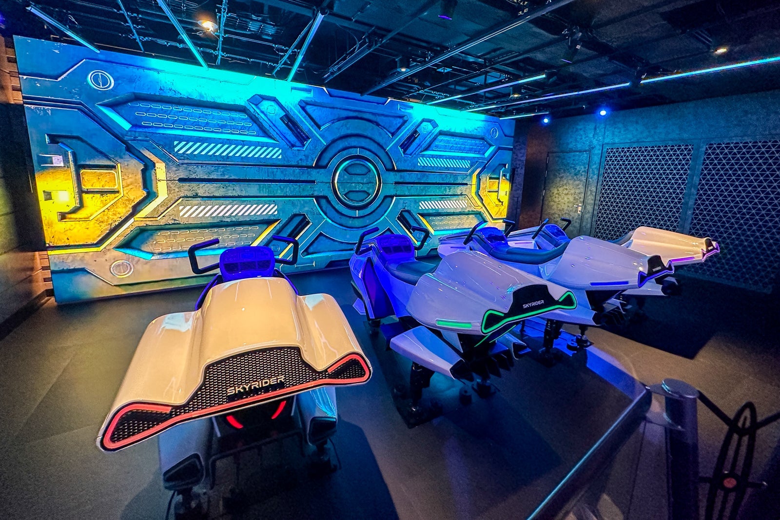 One of several arcade-style rides in Norwegian Viva's Galaxy Pavilion virtual-reality complex.