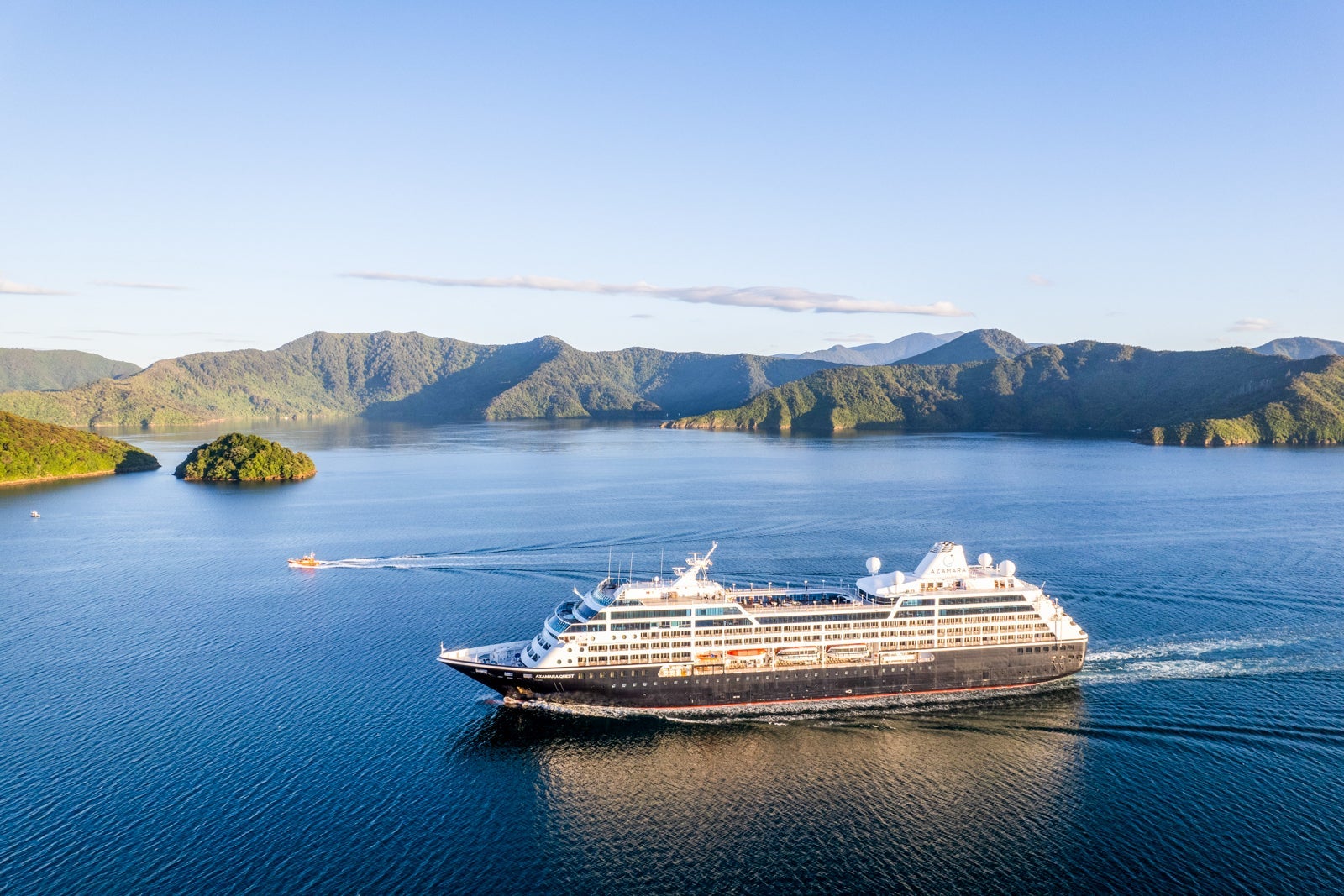 An Azamara ship sailing in New Zealand