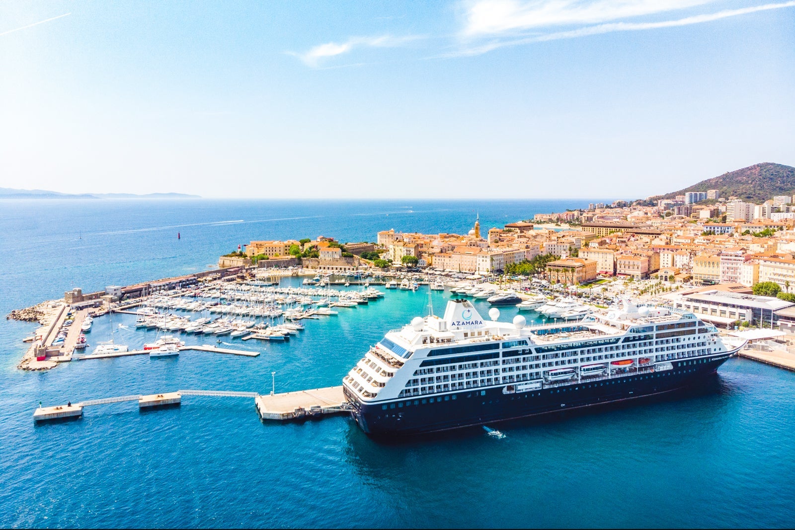 Azamara ship in Corsica Mediterranean