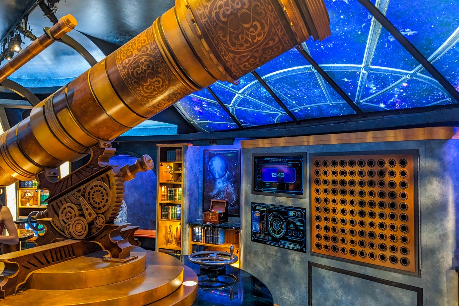 The Escape Room on Independence of the Seas designed to look like an stargazing observatory.