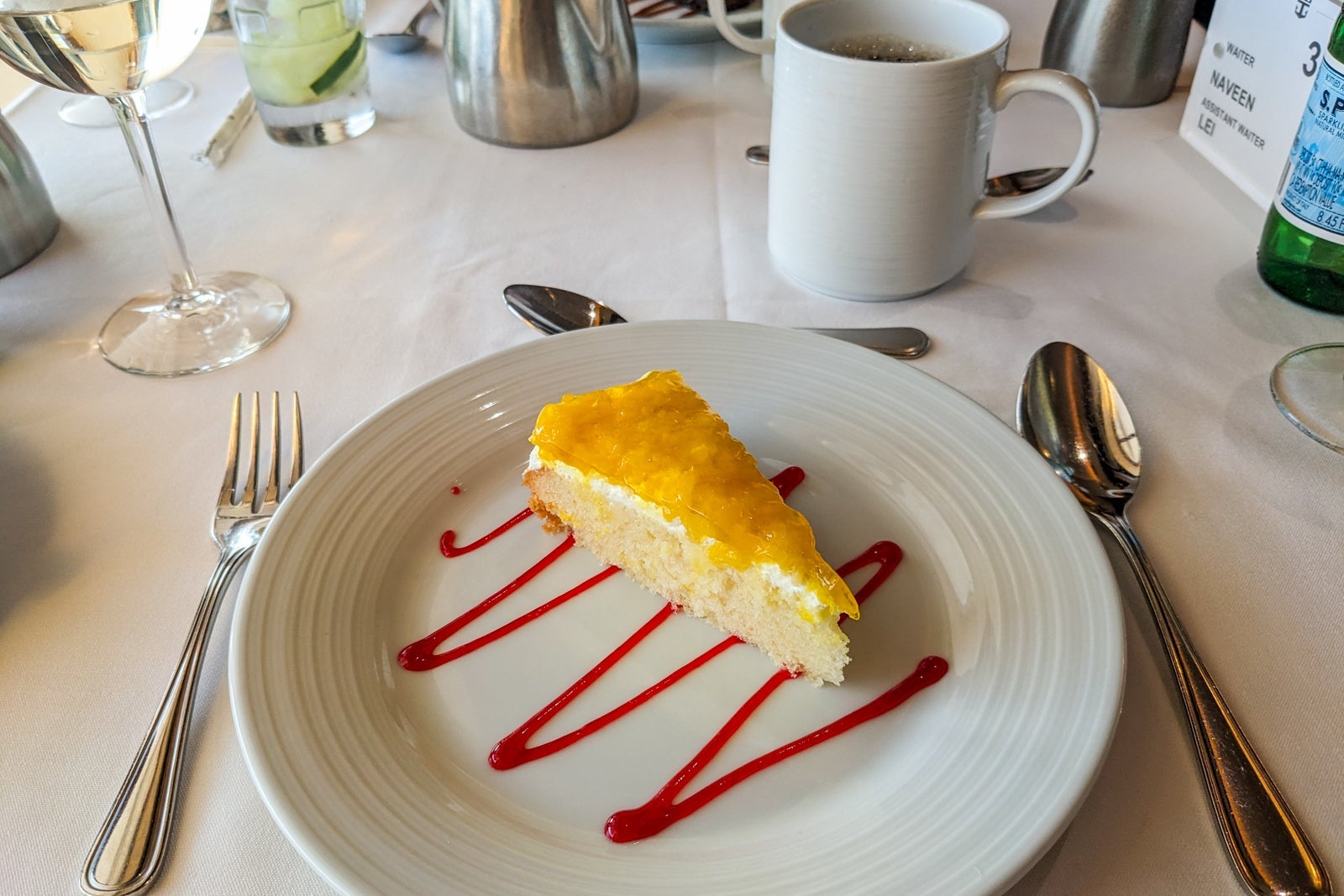 Pineapple cake on a white plate