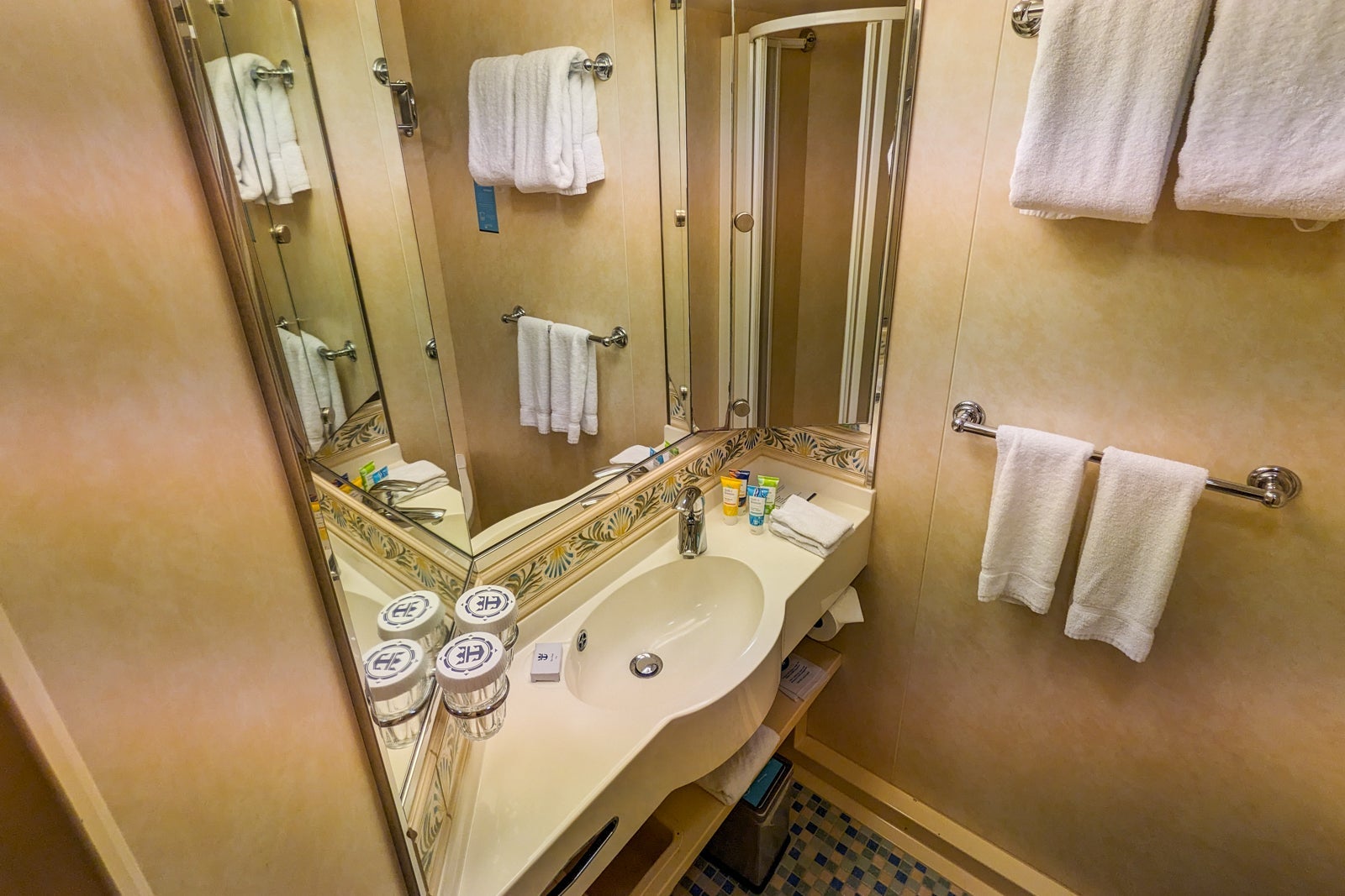 Balcony cabin bathroom on Independence of the Seas