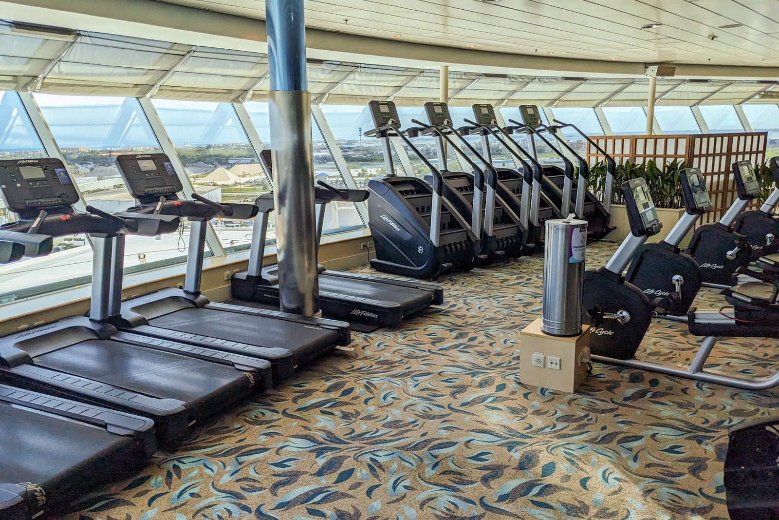 Fitness center on Independence of the Seas.