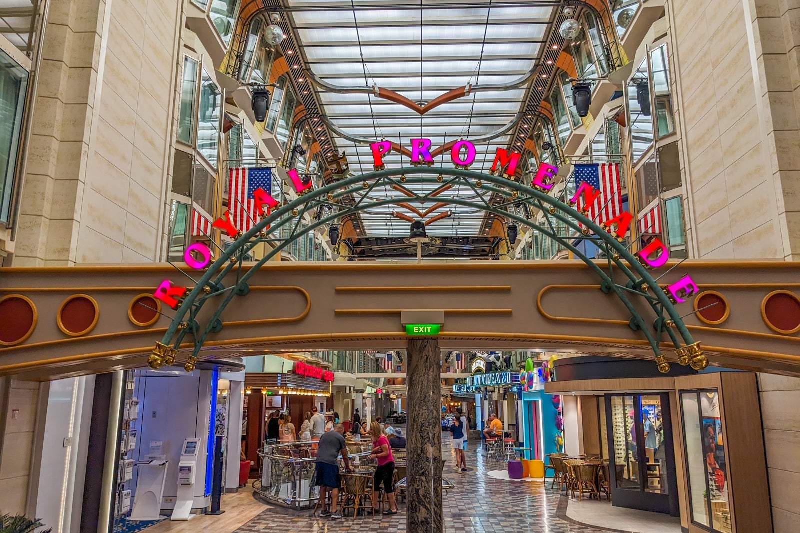 Royal Promenade indoor mall on Independence of the Seas cruise ship