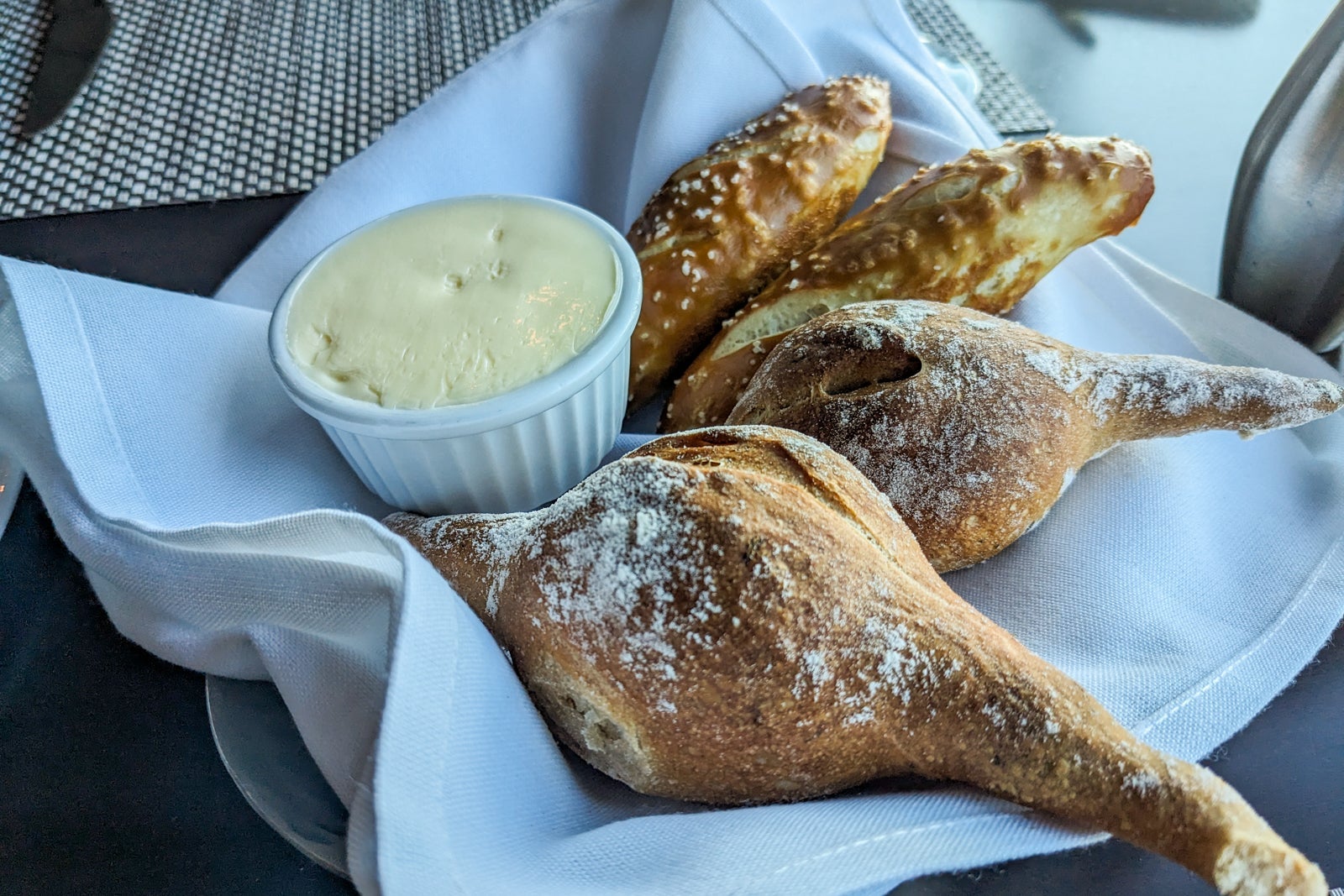 Bread basket at Chops Grille cruise ship restaurant