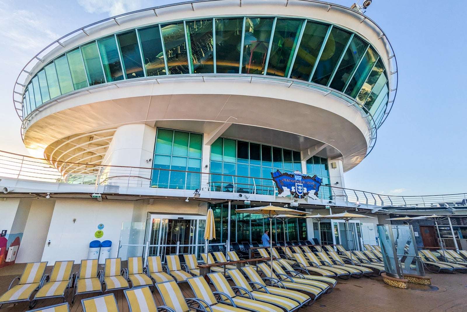 An outside view of the Viking Crown Lounge.