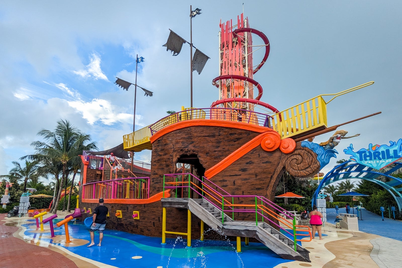 Pirate ship water play area on Bahamian island