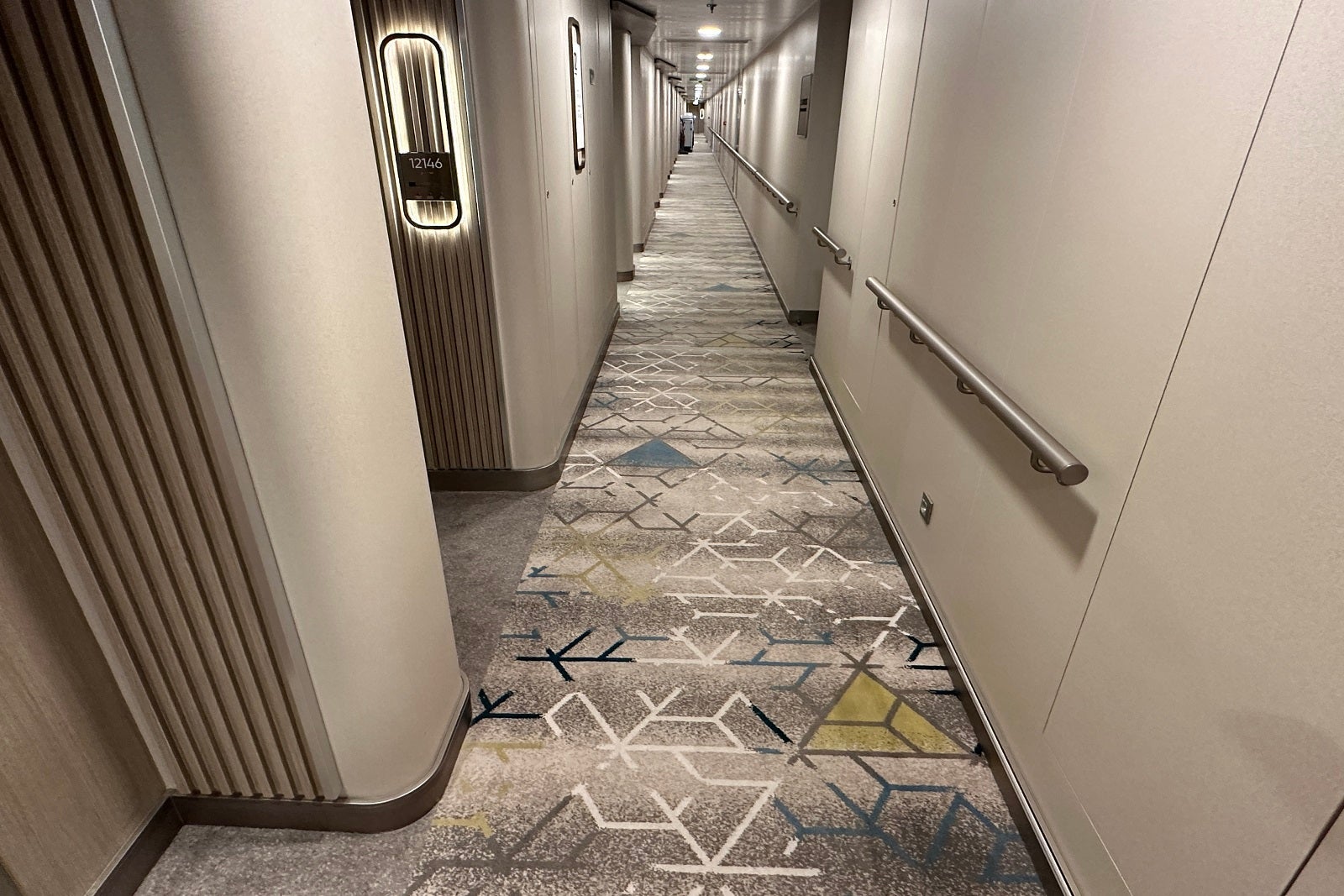 A cruise ship hallway