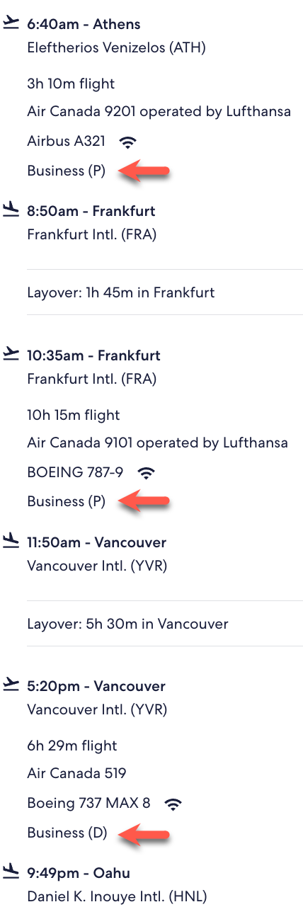 ATH-FRA-YVR-HNL