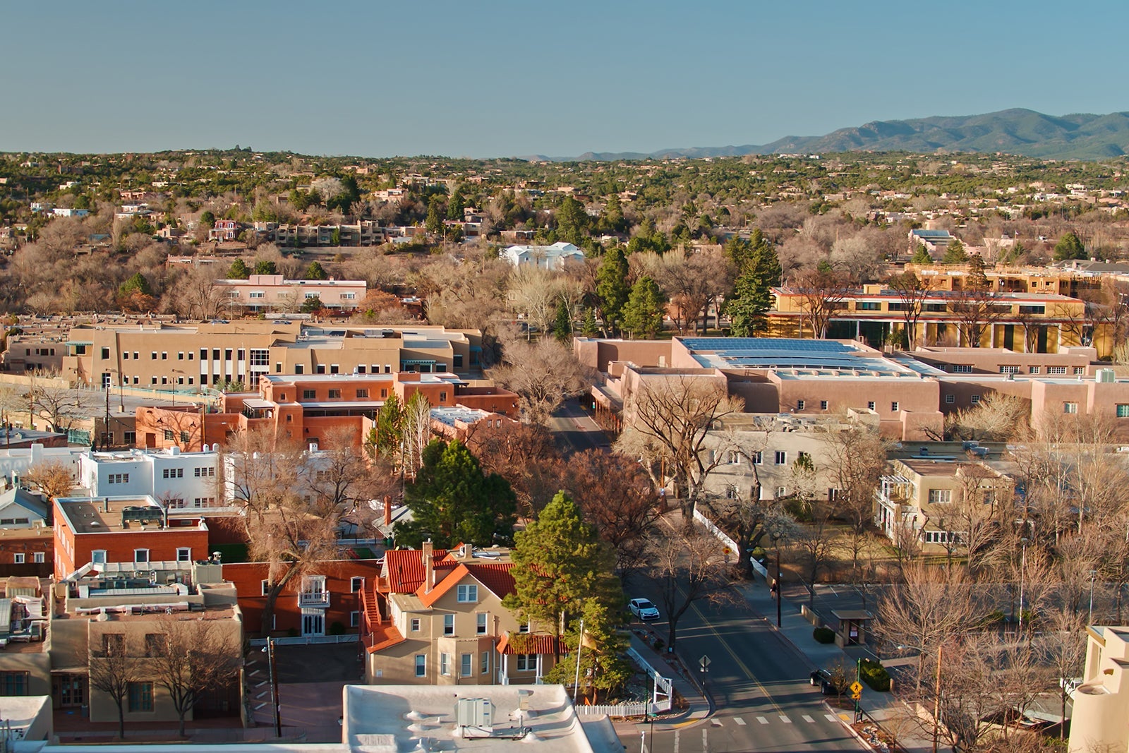 Buildings of Downtown Santa Fe - Aerial