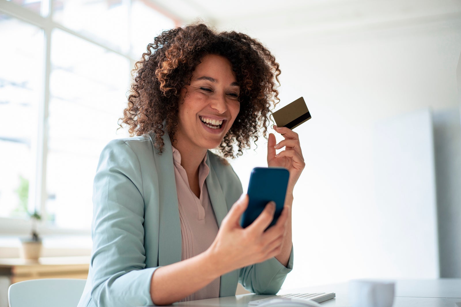 Woman with a credit card