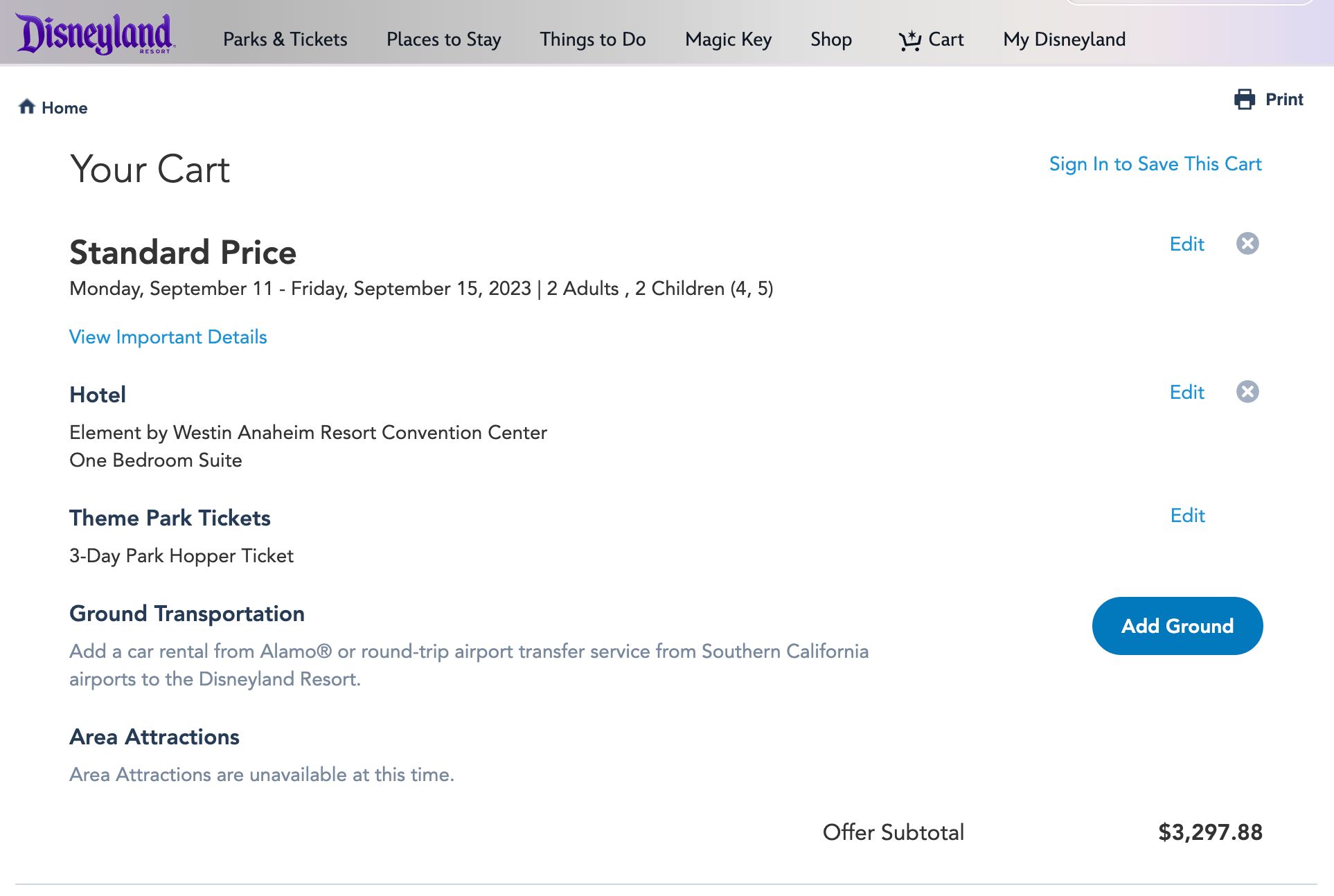 Disneyland Website Package Sept 2023