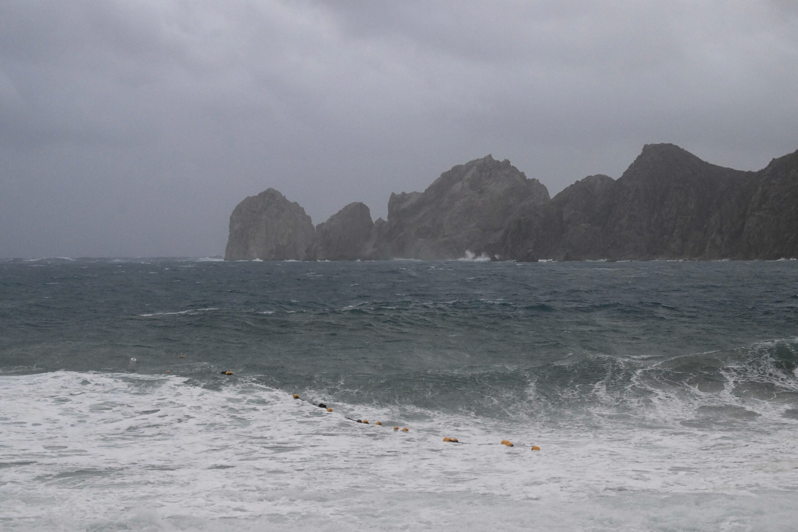 A rough sea is seen from Cabo San Lucas, Baja California State, Mexico,