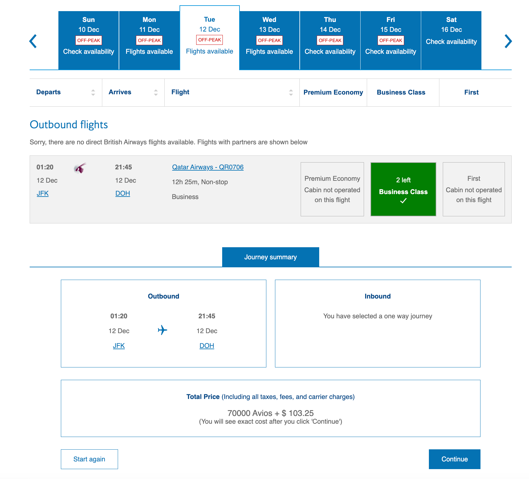 JFK to DOH Qatar Airways