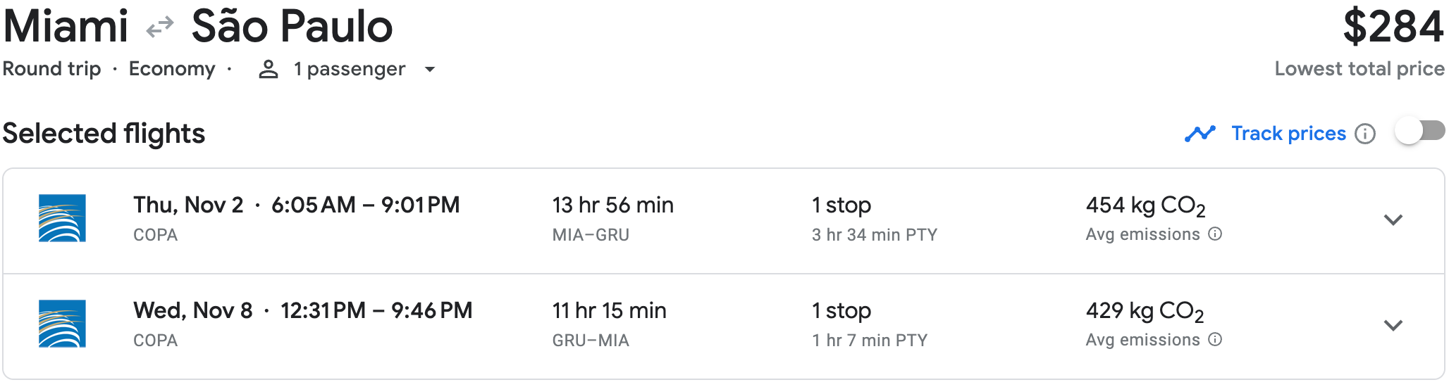 MIA-GRU-MIA