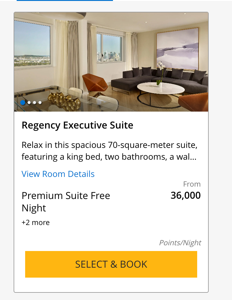 World of Hyatt suite night award at Hyatt Regency Paris Étoile.