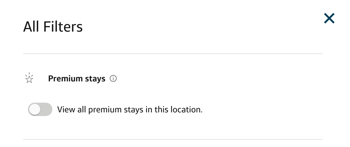premium stays filter Capital One travel