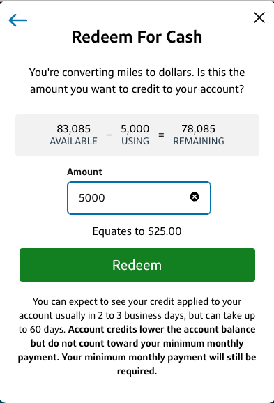 Capital One redeem miles for cash