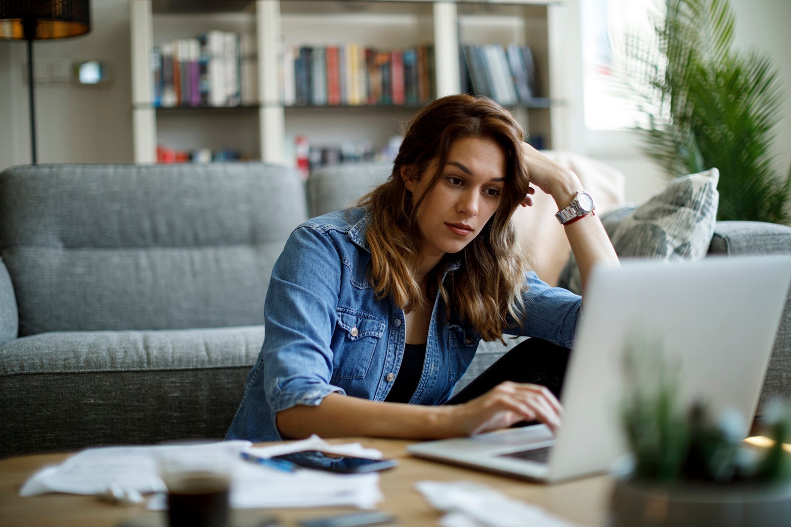 Woman using a computer