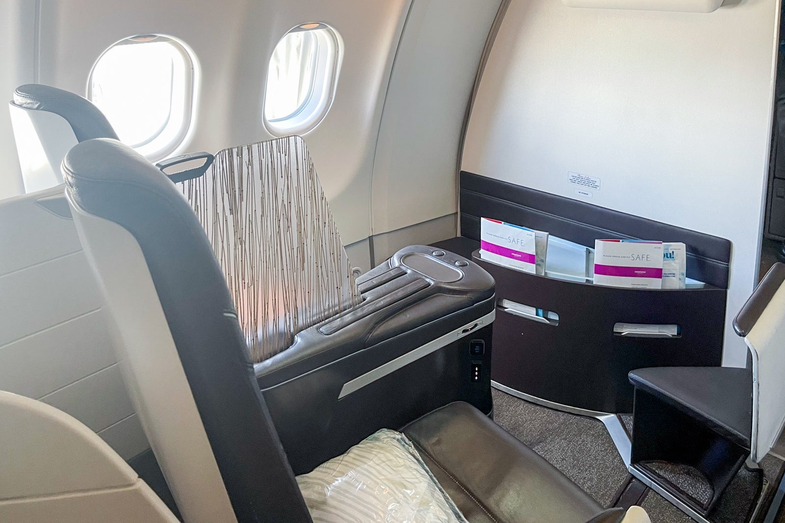 First class Hawaiian Airlines privacy divider