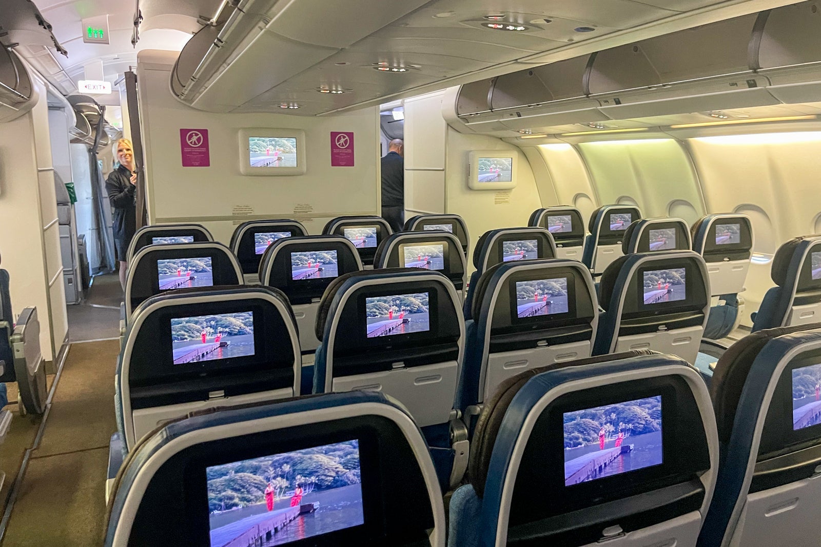 Only economy class has built-in IFE