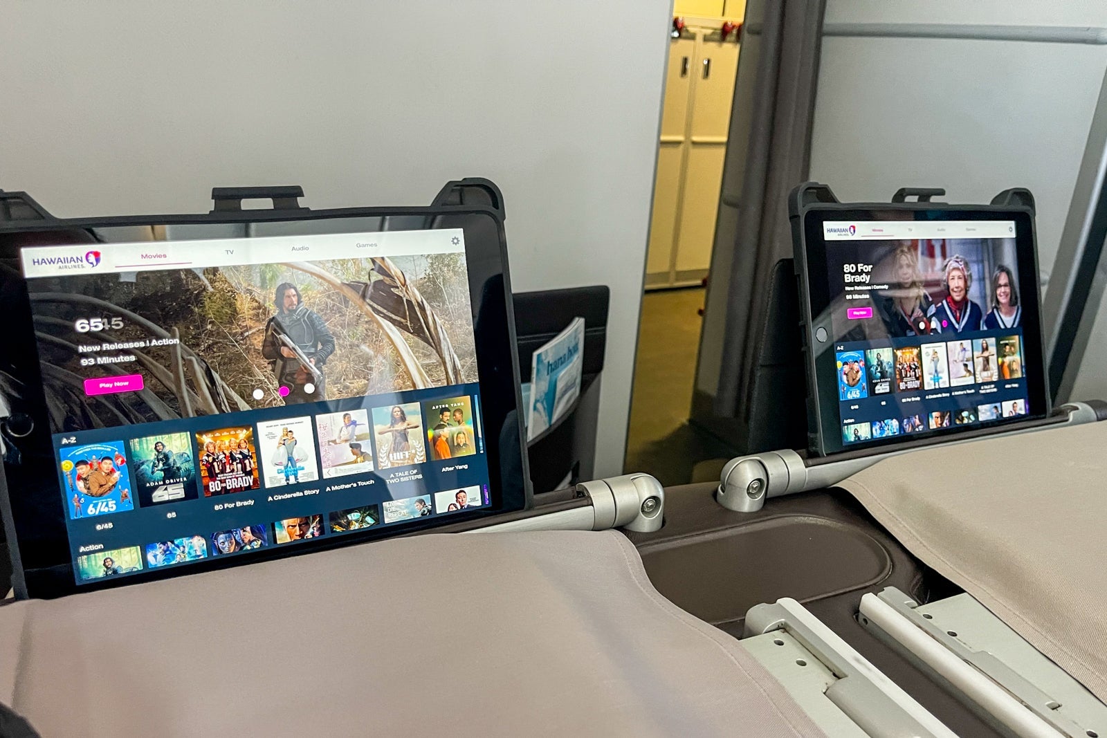 iPads on Hawaiian Airlines first class