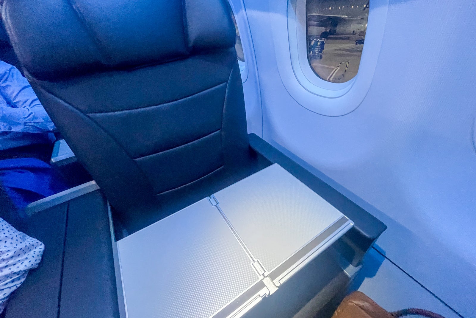 American Airlines first class tray table