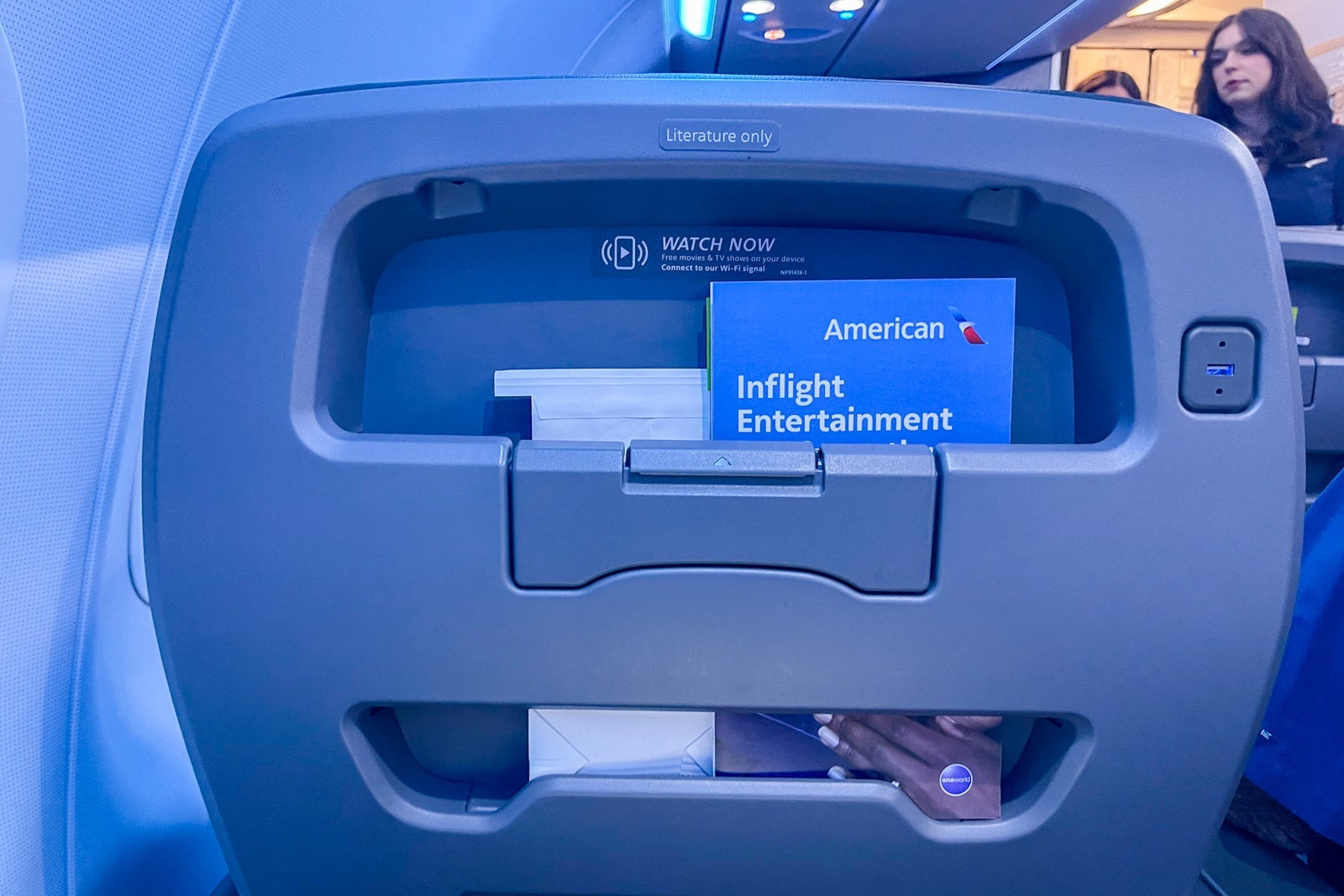 American Airlines first class seatback