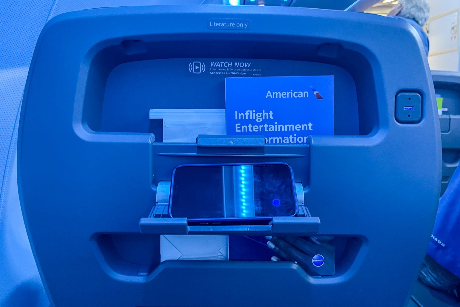 American Airlines first class seatback