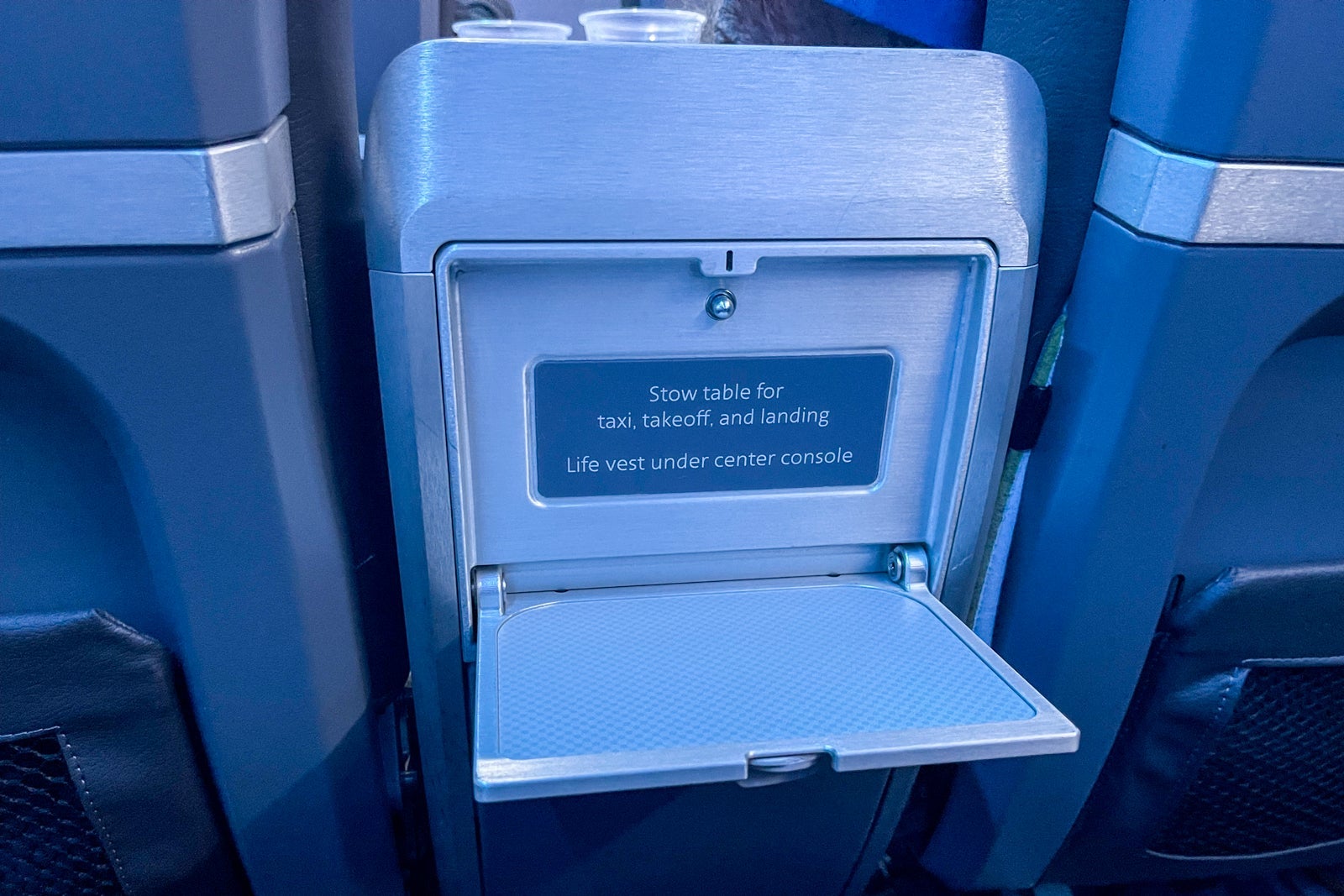 American Airlines first class beverage tray