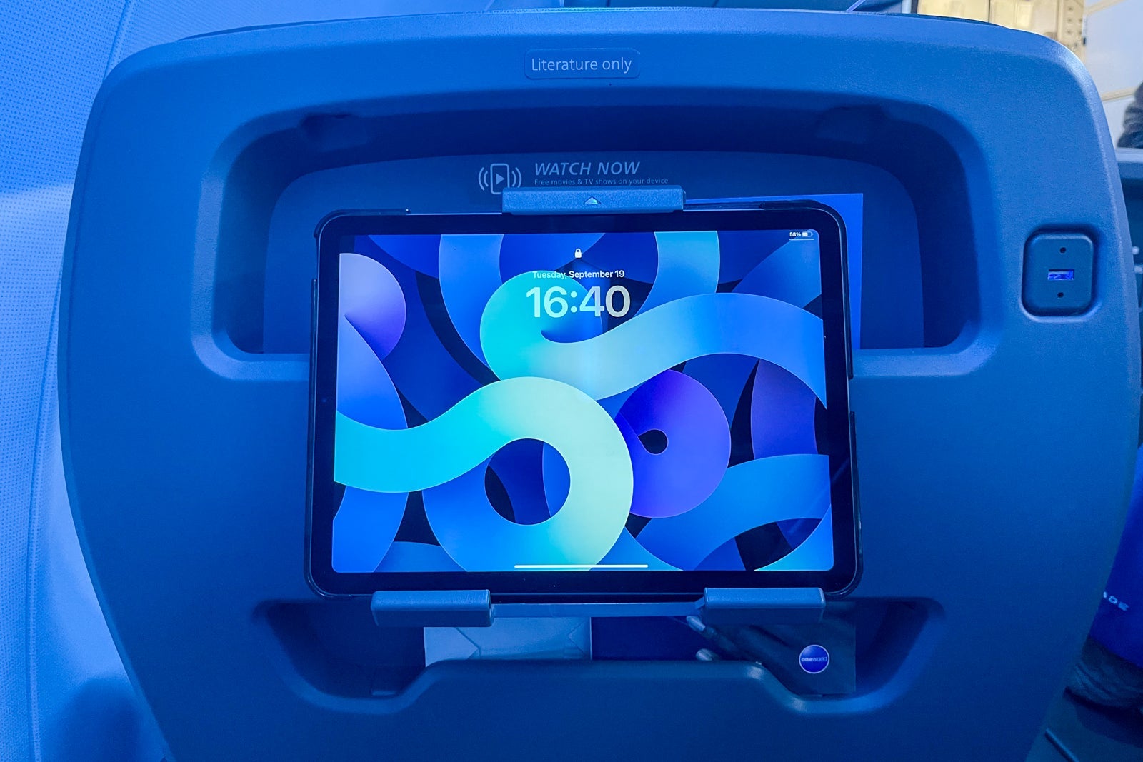 American Airlines first class seatback