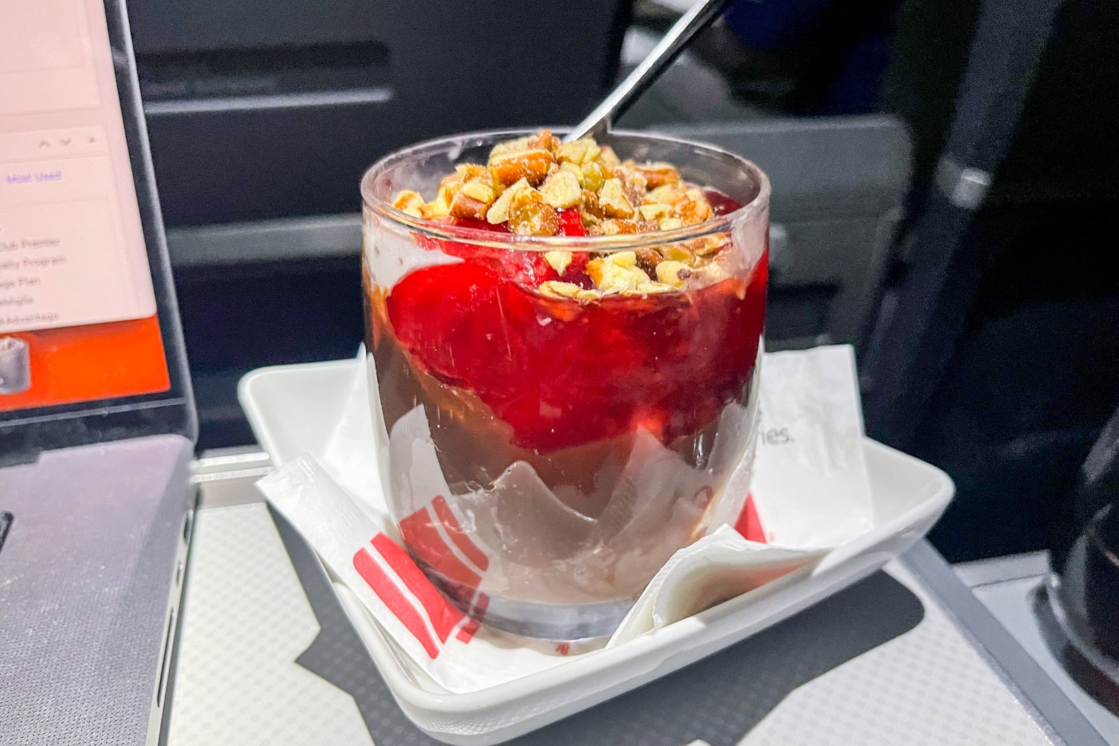 American Airlines first class sundae