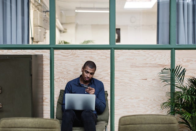 Man on a computer